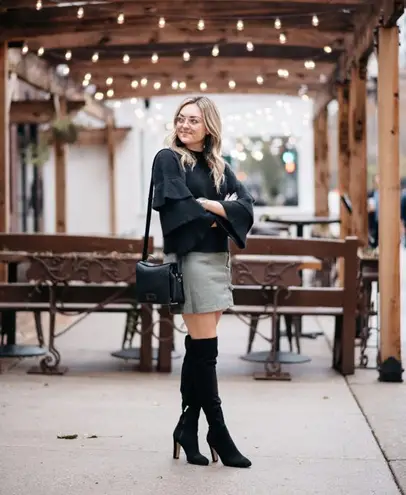 Who What Wear Target Black Tiered Sleeve Sweater