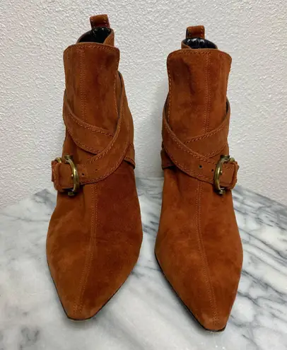 Moreschi Rust Suede Pointy Toe Boots