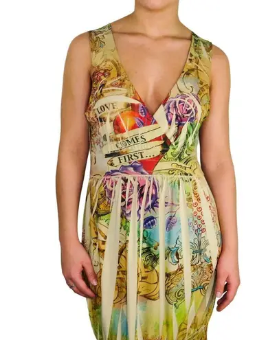 Body Central Y2k Tattoo Pattern Sleeveless Mini Dress Small