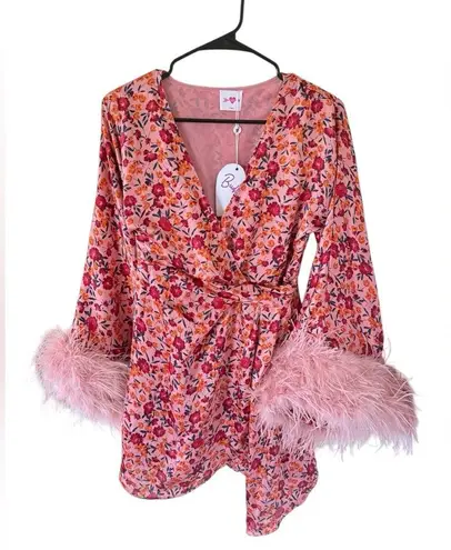 Buddy Love NEW ANISA FEATHER CUFF MINI DRESS