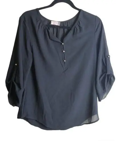 Jon & Anna New York black medium sheer 3/4 sleeves blouse