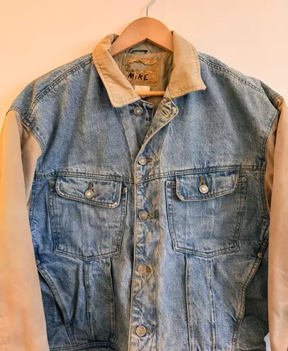 Gap Vintage 90’s  Denim Two-Tone Twill Jean Bomber Jacket Sz Medium