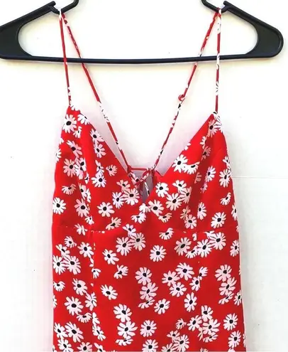 BriDGE Womens medium red Sleeveless Floral strappy spring sleeveless sun dress