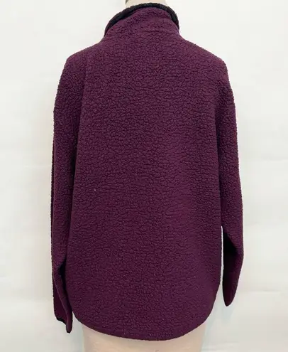 PINK - Victoria's Secret Victoria’s Secret PINK maroon Sherpa fleece quarter zip pullover sweatshirt L