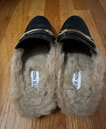 Steve Madden Black Fur Slides - Image 2