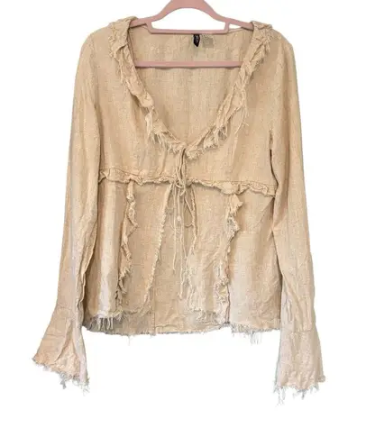 Divided H&M  Linen Blend Flounced Top, Sz M - Image 11