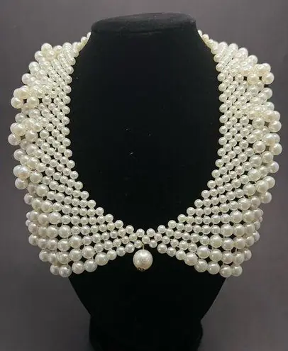 Pearl Collar Bride Mother Statement RBG Necklace Choker Cosplay Wedding Party