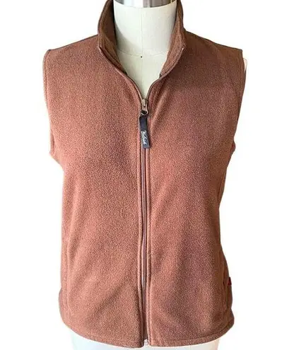 Woolrich  Women's Brown Sleeveless Fleece Jacket Vest ~ Size LARGE