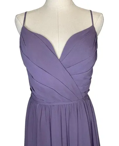 Hayley Paige Occasions  Candlelight Chiffon A-line Maxi Dress 5800 Lilac, size 10