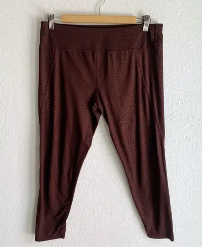 Sweaty Betty  All Day Leggings 7/8 Emboss Maroon Red XL