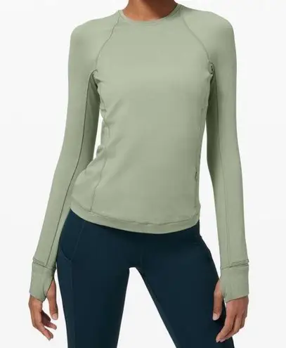 Lululemon  Runderful Long Sleeve Rulu *Brushed
Willow Green