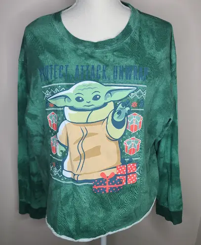 Star Wars Cropped Baby Yoda Christmas Top Size XXL
