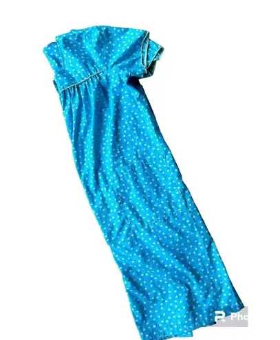 VTG KMart Nightgown Patio Dress Duster Larg Muumuu Blue Floral House Dr… Size undefined