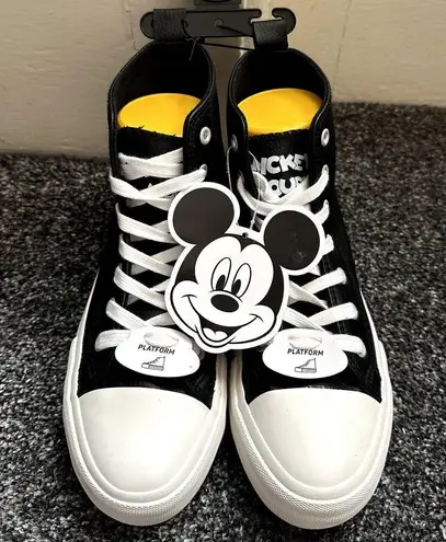 Disney NEW Mickey Mouse  High Top Platform Sneakers in Black