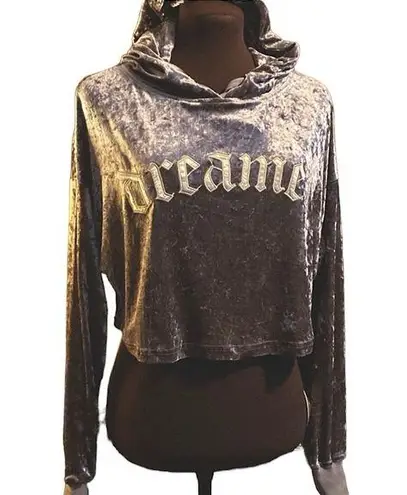 Essue Velvety Cropped Sweatshirt DREAMER hoodie,