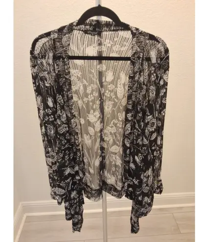 Papa Vancouver Vintage Long Sleeve Sheer Black And White Size M Womens Size M