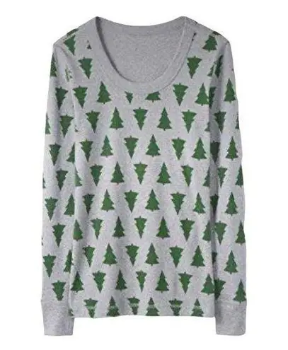 Hanna Andersson Tannenbaum Christmas tree holiday print scoop neck pajama top Size L