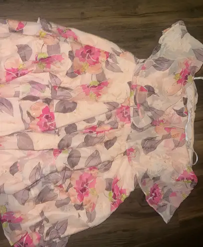 Lulus Strapless Floral Dress NWT