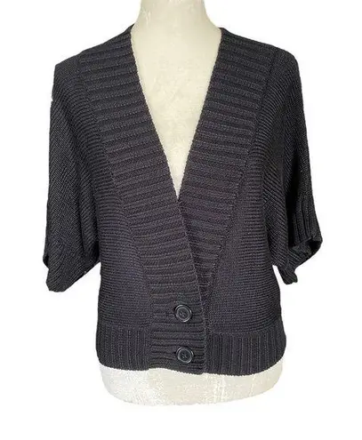 Worthington  black short sleeve stretchy sweater cardigan women’s size small
