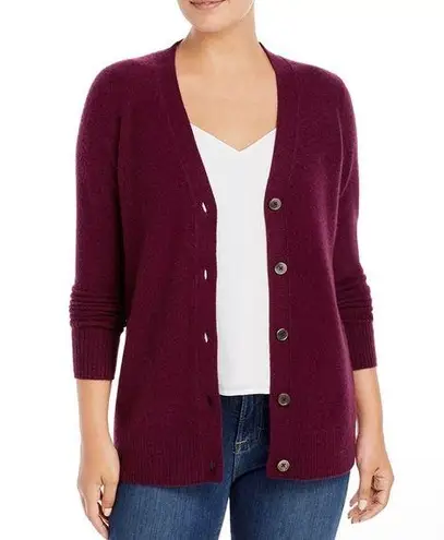 Cashmere Grandfather Cardigan in Burgundy from C by Bloomingdale's Size XS NWT Red