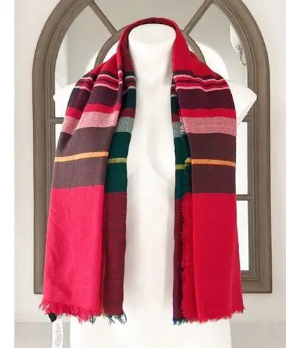Lauren Ralph Lauren Woven Scarf, Red Plaid 126cm x 126cm NEW
