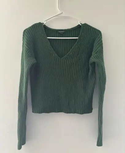 Target Green Woven V Neck Sweater