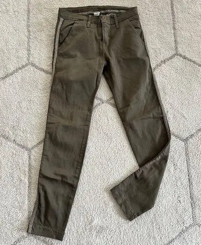 NSF The Wallace Olive Green Skinny Jeans with Side Sparkle Stripe sz 24