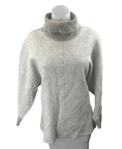 Lafayette 148 Women's Gray Long Sleeve Turtleneck Knit Pullover Sweater Top Sz M