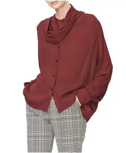 Habitual  maroon drapey layered blouse