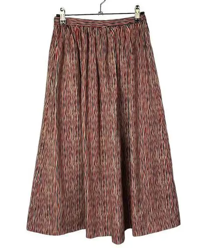 Halston Heritage Halston Vintage Red & Blue Stripe A-Line Midi Skirt 4