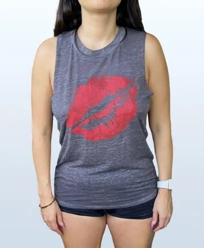 Fifth Sun Dark Gray Tank with Kiss, Size XS