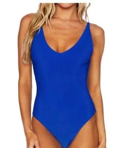 Beach Riot electric blue deep Low back one piece swimsuit