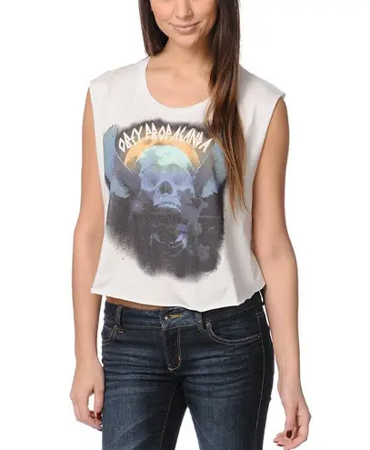 Obey  cut off tank top tee shirt loose skull