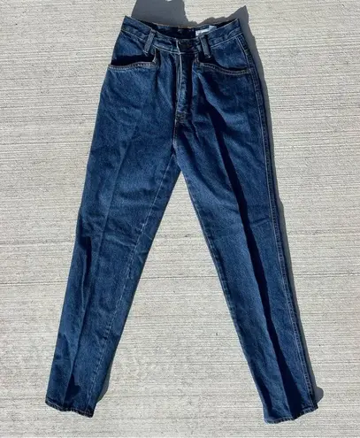90s Thoroughbred high rise cowgirl western bareback jeans with yoke detail 24x35 Blue Size 24