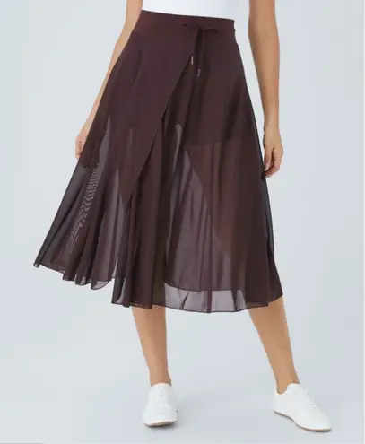 Halara NWT  High Waisted Drawstring Contrast Mesh 2-in-1 Pocket Flowy Midi Skirt - Image 1
