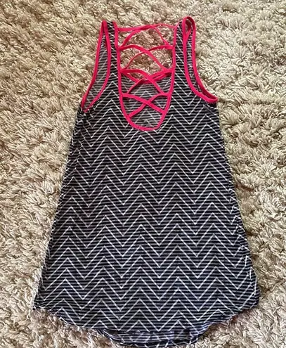 OP  Sheer Chevron Criss Cross Sleeveless Swimsuit Coverup Juniors Small