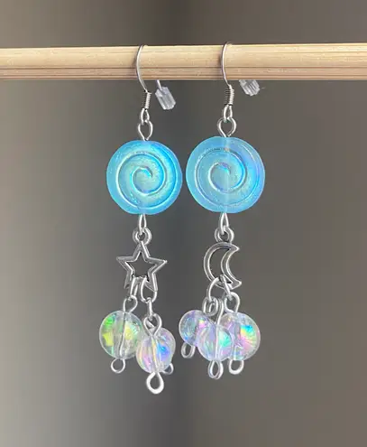 Handmade quality Czech glass beads snail shell dangle earrings 🌀💕