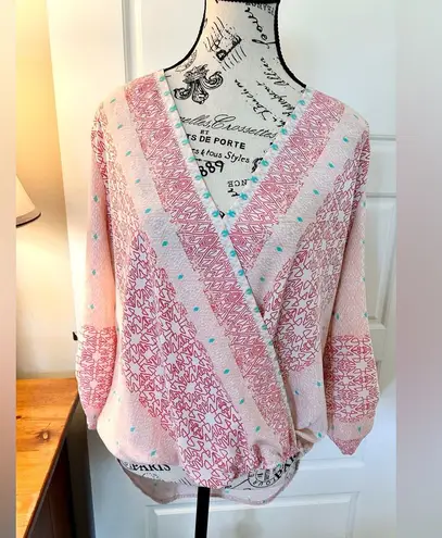 MADELYNN Boho Floral Print Front Wrap V