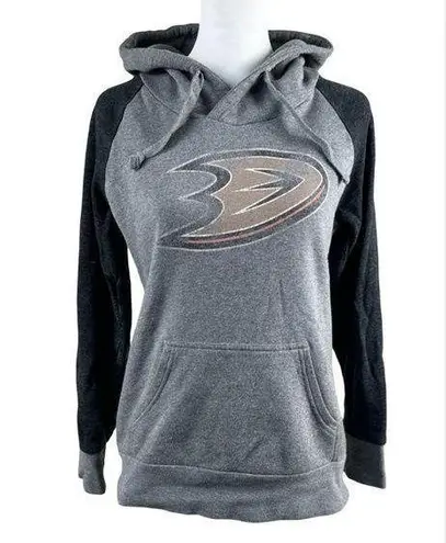 Fanatics Anaheim Ducks Gray Colorblock Graphic Hoodie Sweatshirt Small NHL