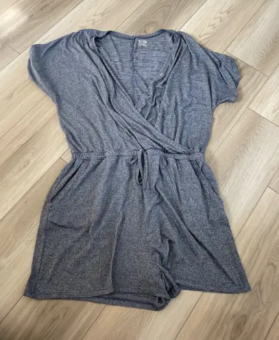 32 Degrees Cool Heather Blue Short Sleeve Drawstring Waist Romper Womens XL