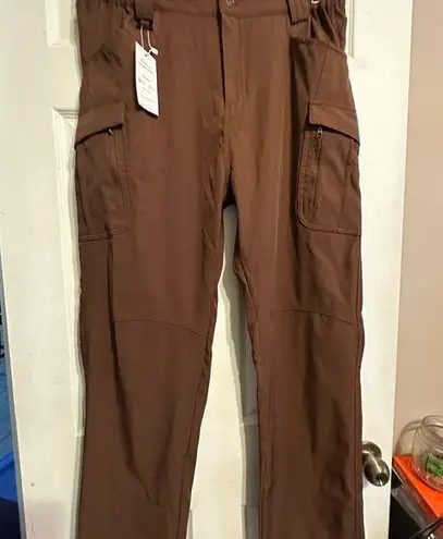 Brown Straight Leg Pants with Durable Fabric Size XL