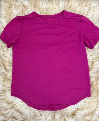 Lululemon  High Neck Entrain Tee – Size 4 – Magenta Pink - Image 1