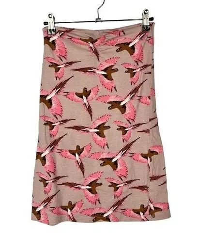 Dorothy Perkins Pink Bird Print Fitted Tube Tank Top S