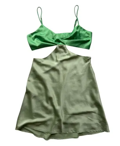 Hallelu Green Cutout Mini Dress Size Large
