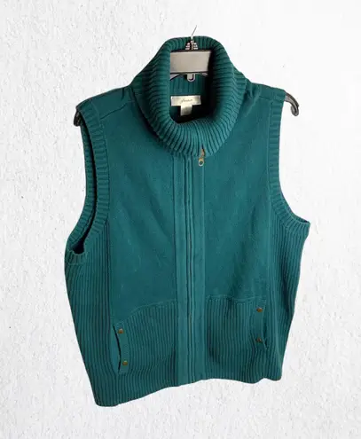 cj banks Dark Aqua Blue Green Sleeveless Zip Sweater Wm 1X