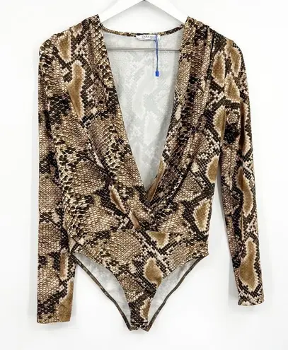 ZARA  Snakeskin Wrap Bodysuit NEW Size Small