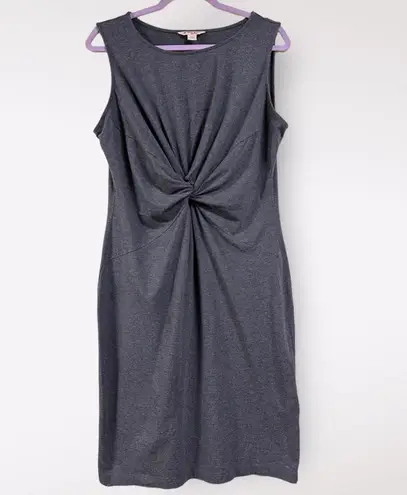 Brooks Brothers L Red Fleece Gray Cinch Twist Midi Formal Jersey Preppy Neutral