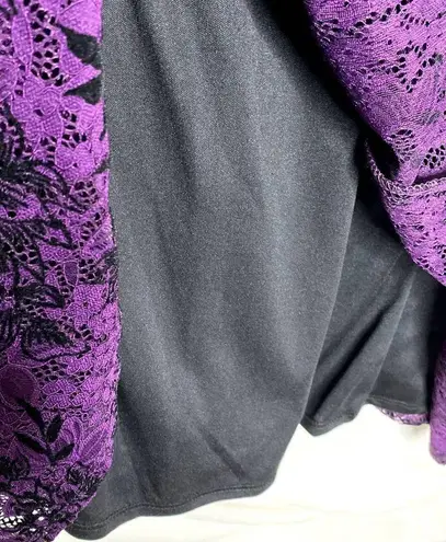 Danny & Nicole Floral Lace Velvet Fit & Flare Dress Purple Black Halloween 8