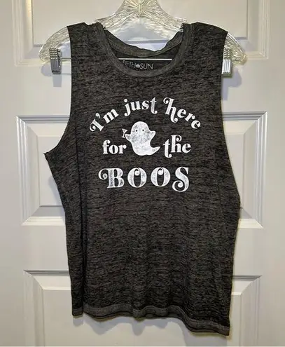 Fifth Sun  Grey Burnout “I’m Just Here For the Boo’s” Ghost Graphic Tank size M