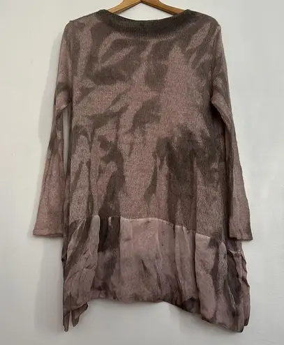 Cherishh Made Italy Top Brown and Pink tones made with Angora and Silk blends. Size M